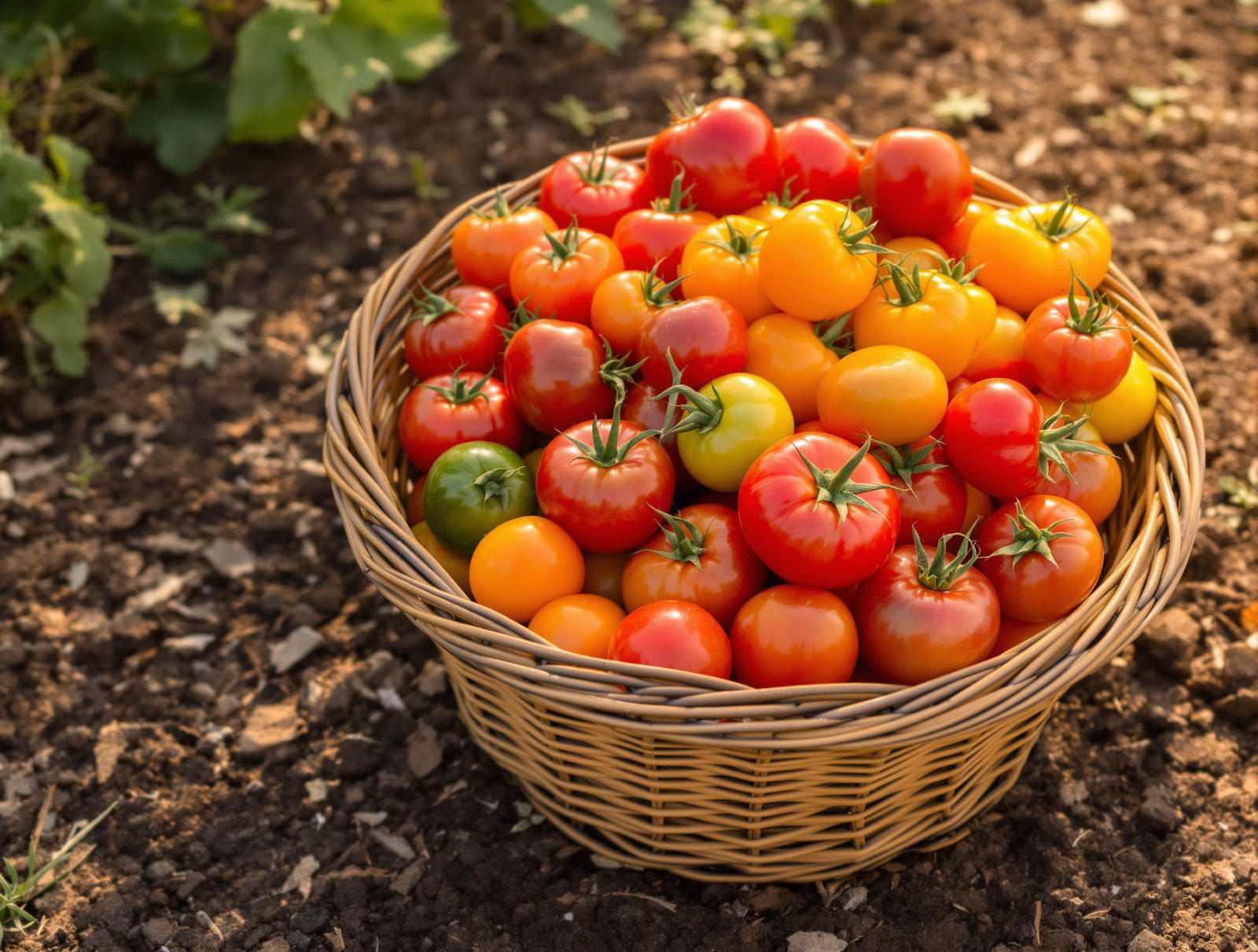 Harvested tomatoes in a bowl